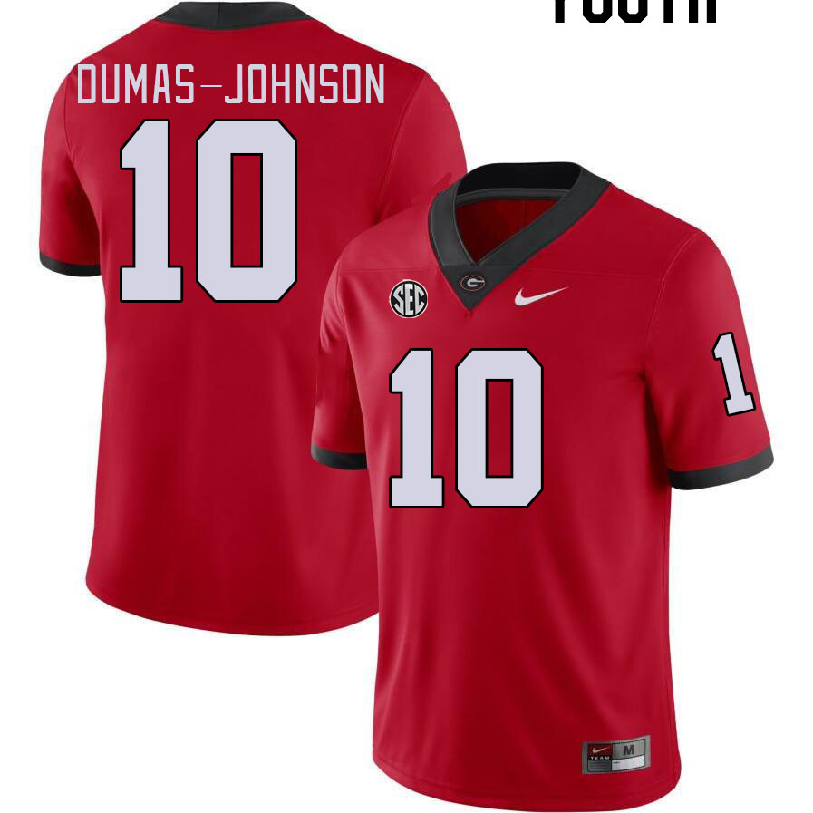 Youth #10 Jamon Dumas-Johnson Georgia Bulldogs College Football Jerseys Stitched-Red - Click Image to Close